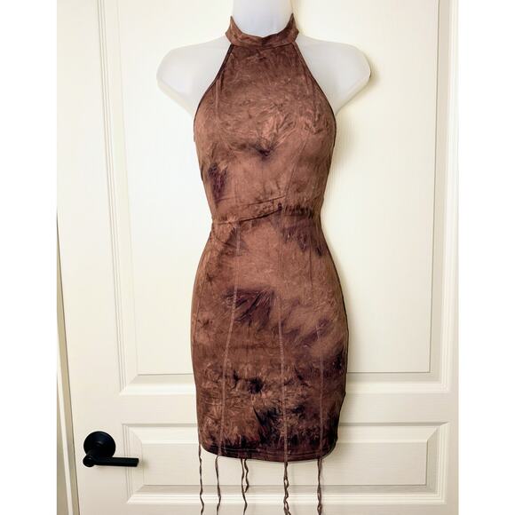 New Small Boho Sand Style Dune Dress Bodycon Fringe Festival Desert Tie‎ Dye - Picture 2 of 6